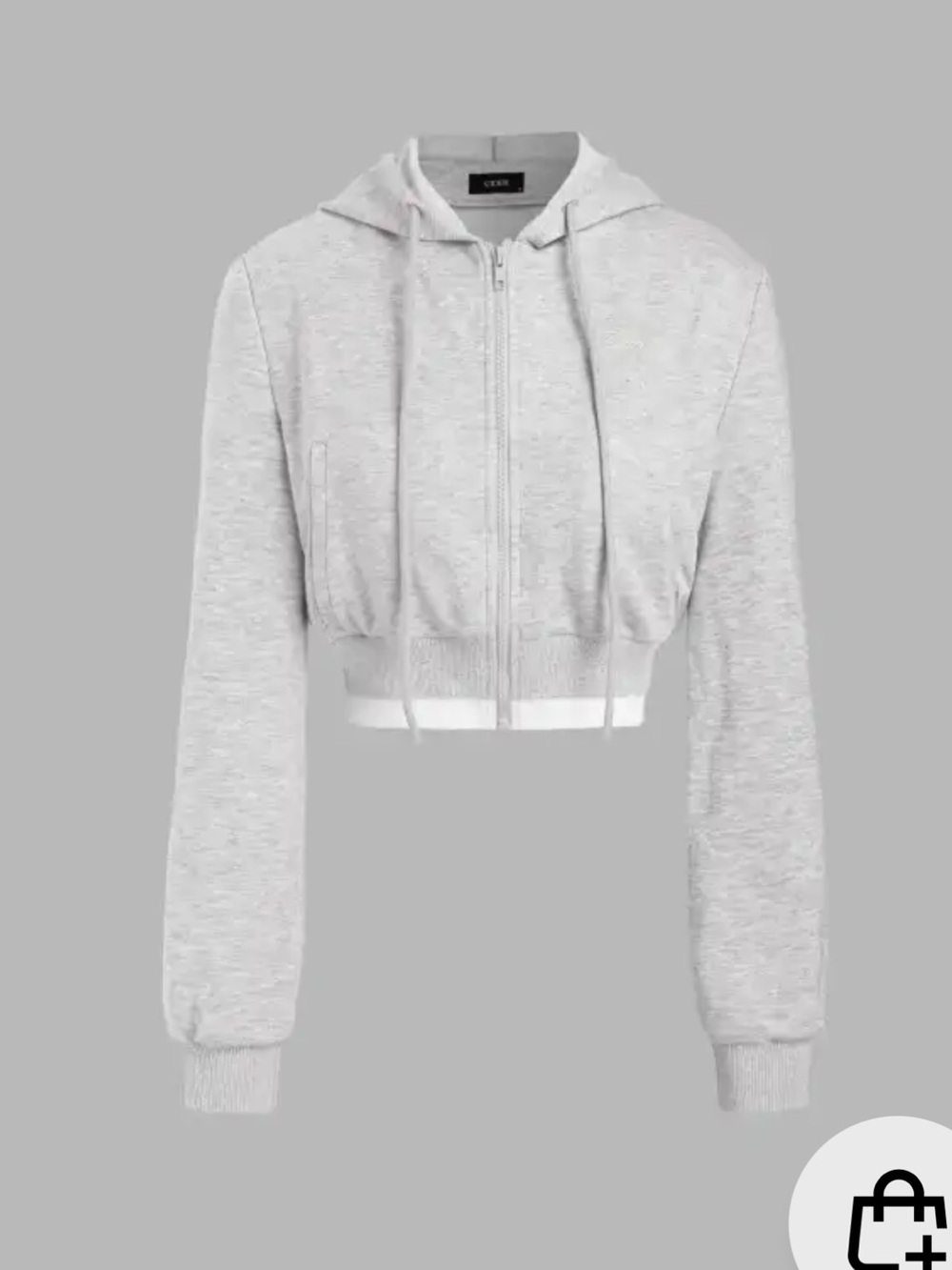 Cider Cropped Zip-Up Hoodie - Light Gray NWOT